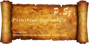 Pirnitzer Szelemér névjegykártya